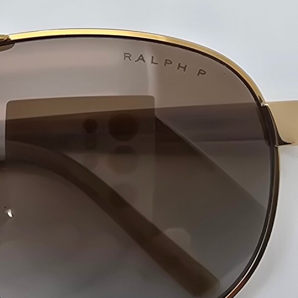 Ralph by Ralph Lauren RA4004 Horn Frame Polarized Brown Aviator Sunglasses 59mm - Picture 13 of 16